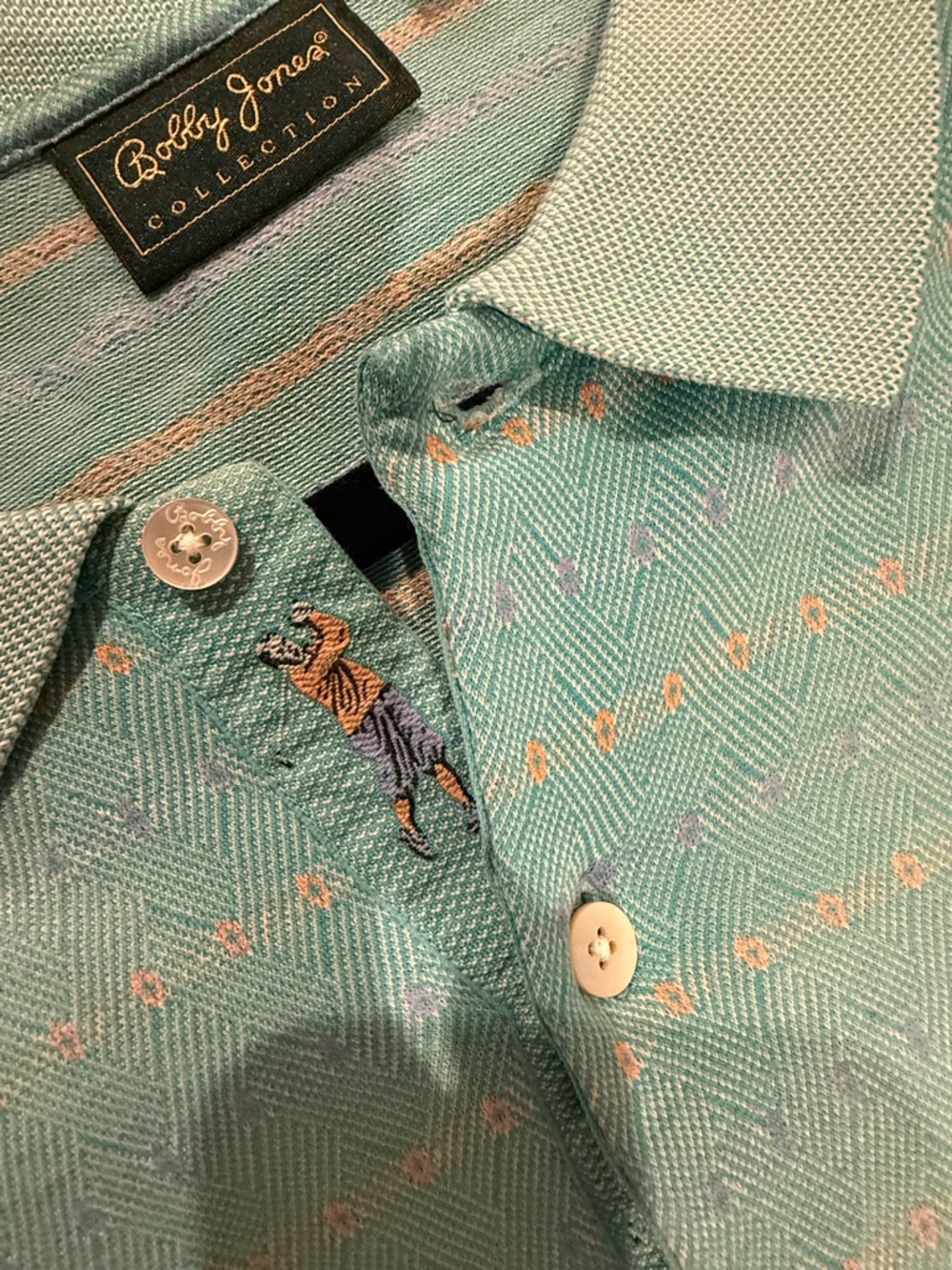 Bobby Jones Mint Green Embroidered Polo Shirt